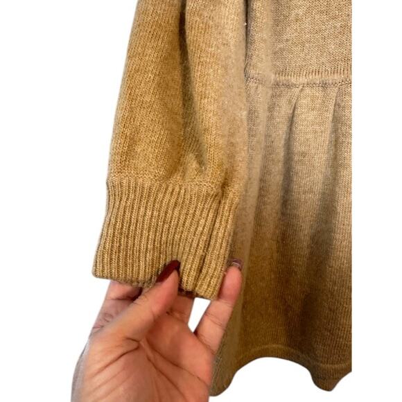 Bcbgmaxazria Beige Wool/Angora Blend Peplum Button Down Sweater Women Sz L - Picture 5 of 8